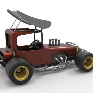 Vintage Winged Supermodified stock car Scale 1:25 - Model thumbnail 20