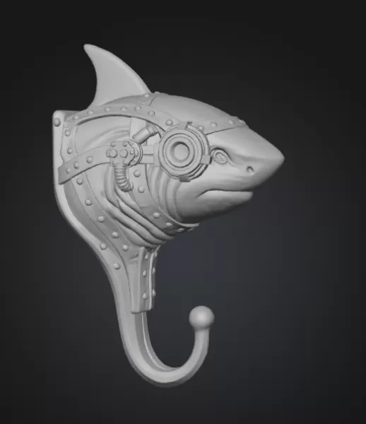 Steampunk Shark Hook - Model preview 5