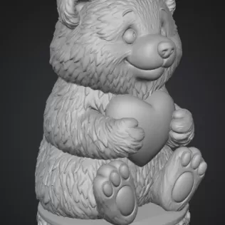 Bear with Heart (Decorative Figure) - Model thumbnail 5