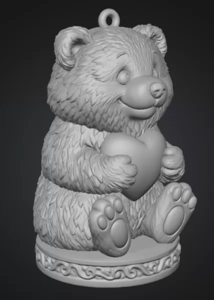 Bear with Heart (Decorative Figure) - Model preview 5