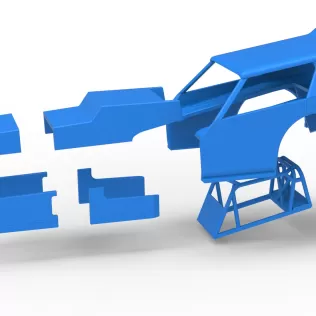 Shell of Vintage Dirt Modified stock car Version 8 Scale 1:25 - Model thumbnail 14