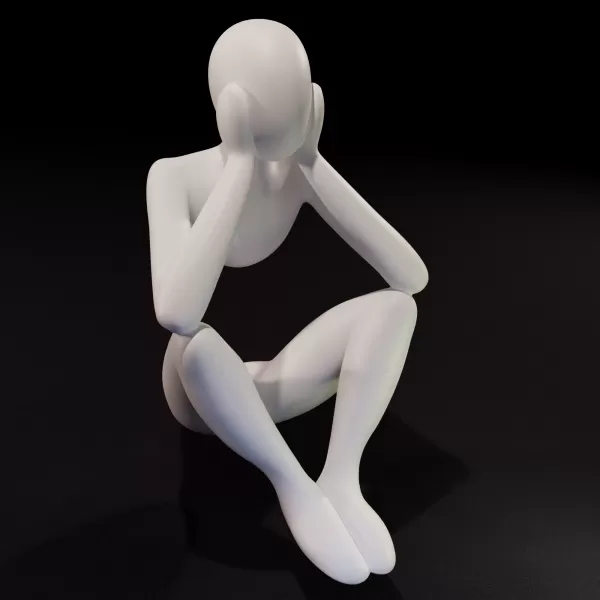 Statue – Minimalist Sitting - Model preview 2