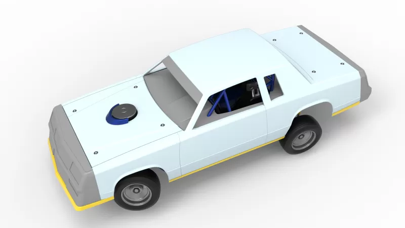 IMCA Stock car while turning Version 2 Scale 1:25 - Model preview 4