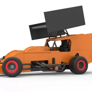 Southern Wing Modified Stock car while turning Scale 1:25 - Model thumbnail 2