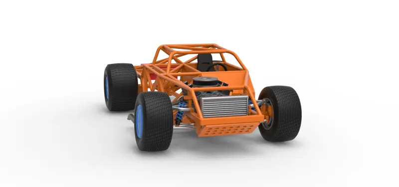 Vintage Dirt late model Race car Base Version 4 Scale 1:25 - Model preview 18