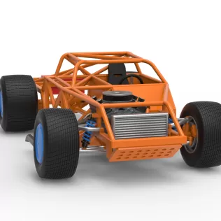 Vintage Dirt late model Race car Base Version 4 Scale 1:25 - Model thumbnail 18