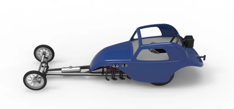 Front engine old school dragster with shell V13 Scale 1:25 - Model preview 10