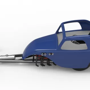 Front engine old school dragster with shell V13 Scale 1:25 - Model thumbnail 10