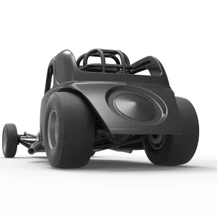 Front engine old school dragster with shell V11 Scale 1:25 - Model thumbnail 15