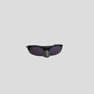 Ventilated Black Wraparound Sport Sunglasses - Model thumbnail 2
