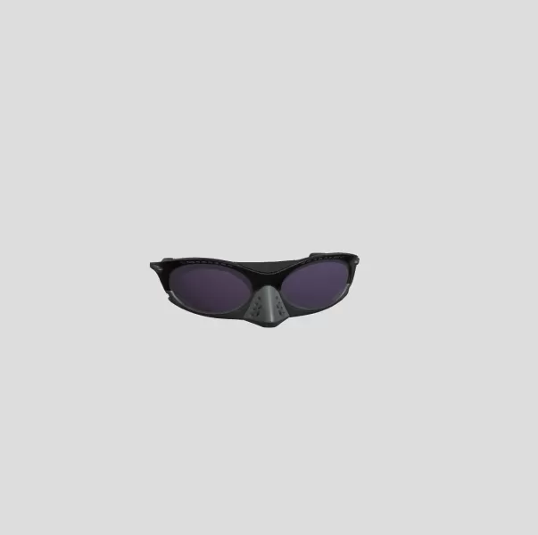 Ventilated Black Wraparound Sport Sunglasses - Model preview 2