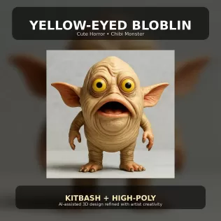 Odd Creatures Collection – Cute Creepy Kitbash High-Poly Monster - Model thumbnail 10