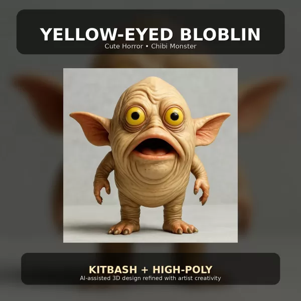 Odd Creatures Collection – Cute Creepy Kitbash High-Poly Monster - Model preview 10