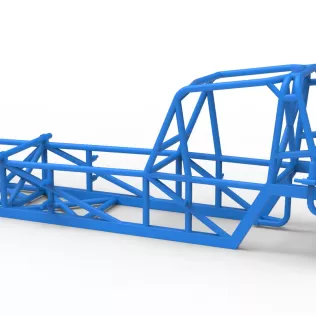 Frame of Vintage Dirt Modified stock car Version 5 Scale 1:25 - Model thumbnail 9