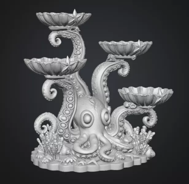 Magical Ocean Octopus Organizer STL File for 3D Print - Model preview 16