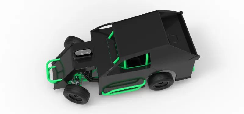 Mod Lite Race car while turning Scale 1:25 - Model preview 4