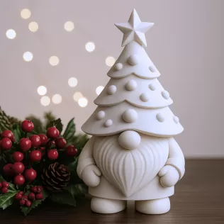 Christmas Tree Hat Gnome Figure | Festive Holiday Decor