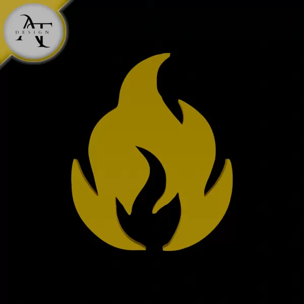 Simple Flame Symbol - 2D Art - Model preview 1