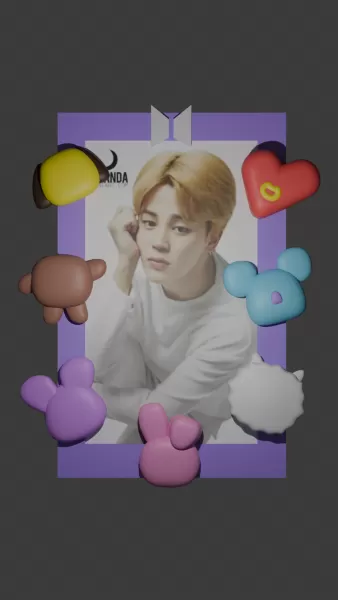 Marco Photocard BT21 – Soporte Decorativo - Model preview 1