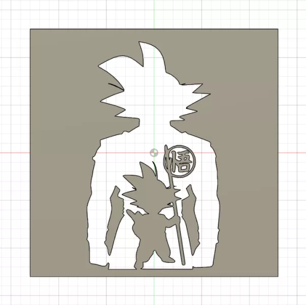 Silhouette San Goku - Dragon Ball Wall Art - Model preview 1