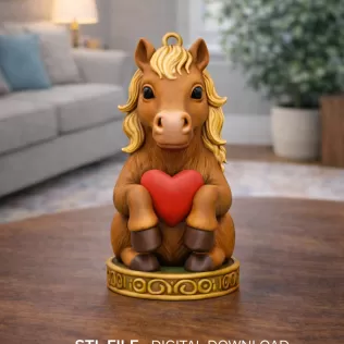 Cute Horse Ornament - STL File - Horse Pendant for 3D print