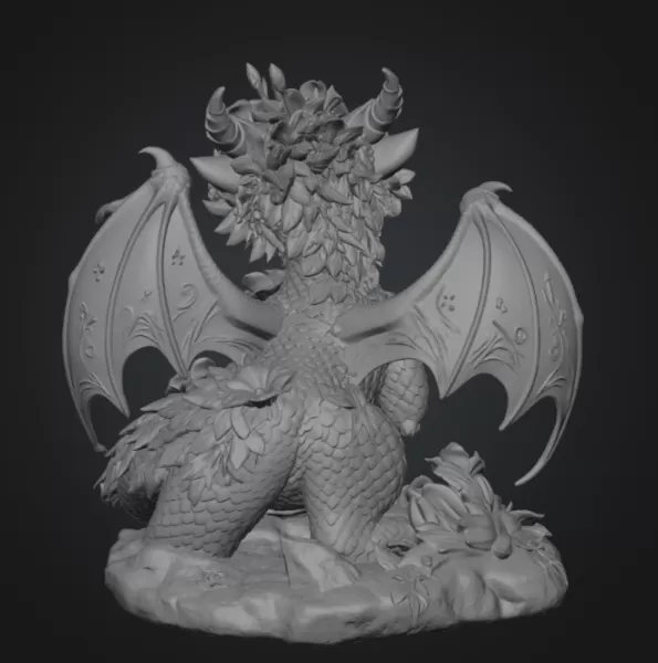 Cute Moonlight Dragon with Crystal Orb STL File for 3D Print - Model preview 11