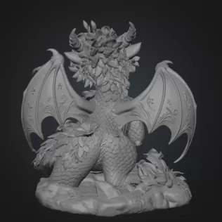 Cute Moonlight Dragon with Crystal Orb STL File for 3D Print - Model thumbnail 11