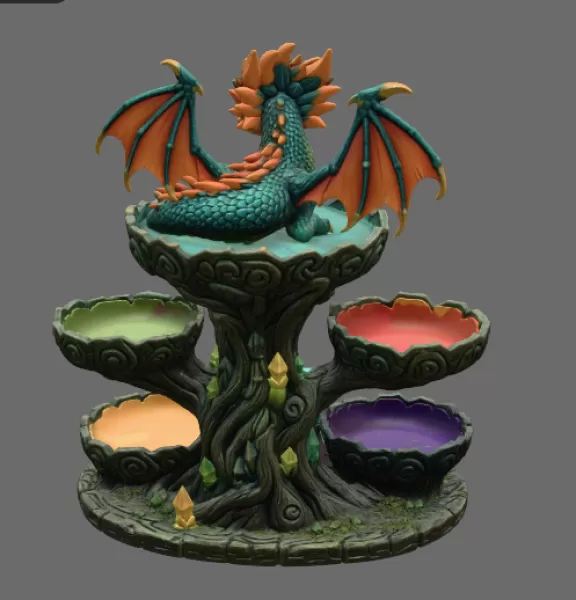 Baby Dragon Organizer Tree STL File for 3D Print - Model preview 10