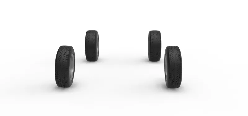 Wheel Set of New Zealand Vintage Stock car Scale 1:25 - Model preview 3