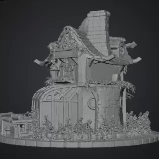 Lavender Witch Apothecary Cottage STL File for 3D Print - Model thumbnail 14