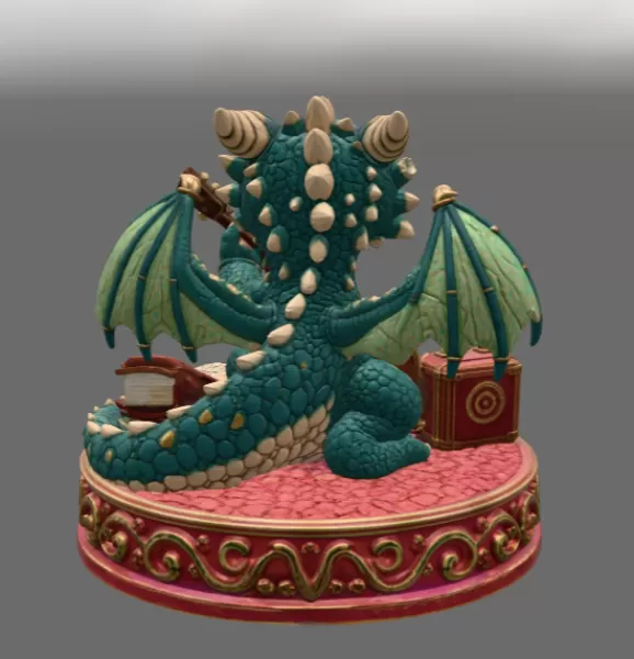 Baby Dragon Bard STL File for 3D Print - Model preview 5