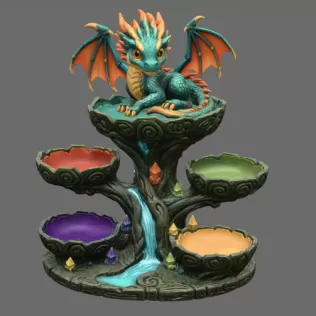 Baby Dragon Organizer Tree STL File for 3D Print - Model thumbnail 5