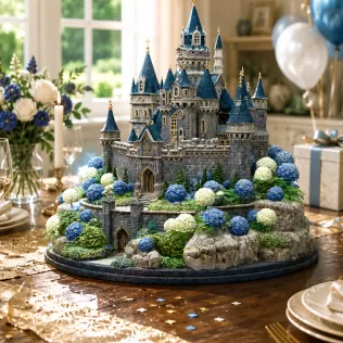 🏰 Enchanted Blue Castle STL File for 3D Print - Model thumbnail 1
