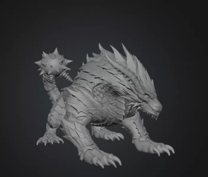 Abyssal Ironclad Dragon STL File for 3D Print - Model preview 14