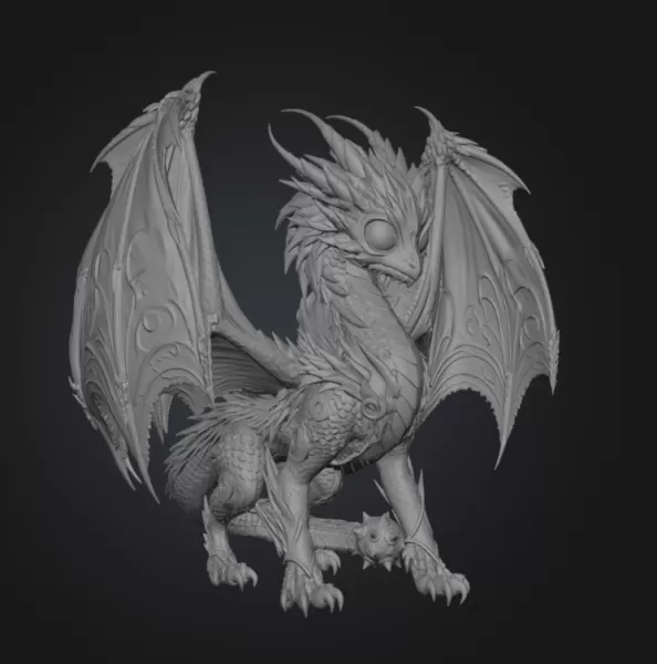Emerald Crown Dragon STL File for 3D Print - Model preview 14