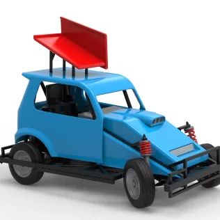 New Zealand Ministock car while turning Version 3 Scale 1:25 - Model thumbnail 24