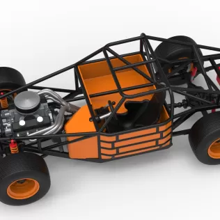Vintage Dirt late model Race car Base Version 3 Scale 1:25 - Model thumbnail 4