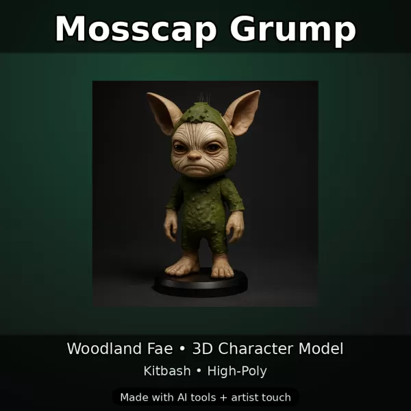 Woodland Fae Character Pack (10 High-Poly Kitbash Figures) - Model preview 4