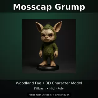 Woodland Fae Character Pack (10 High-Poly Kitbash Figures) - Model thumbnail 4