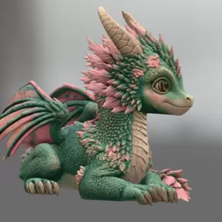 Blossom Guardian Dragon STL File for 3D Print - Model thumbnail 9