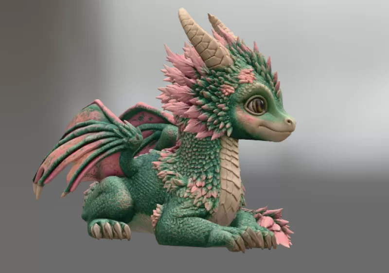 Blossom Guardian Dragon STL File for 3D Print - Model preview 9