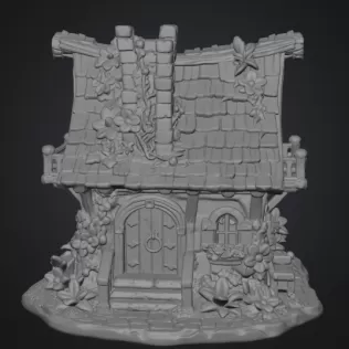 Enchanted Bloom Cottage STL File for 3D Printing - Model thumbnail 9