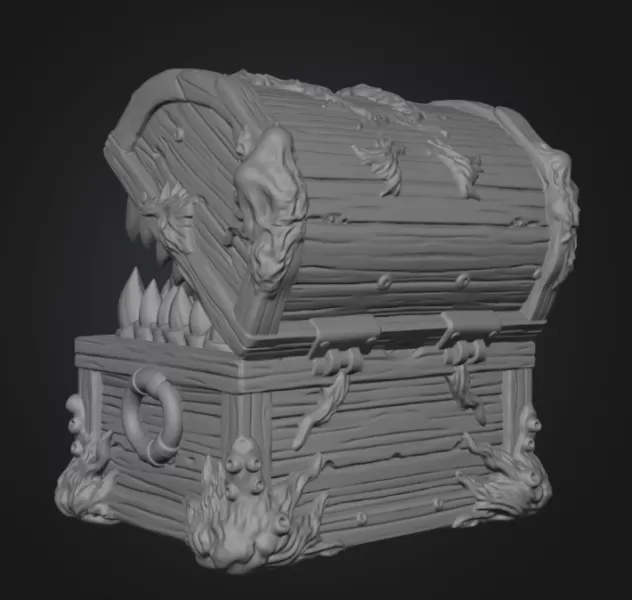 Mimic Treasure Chest Monster STL File for 3D Print - Model preview 13