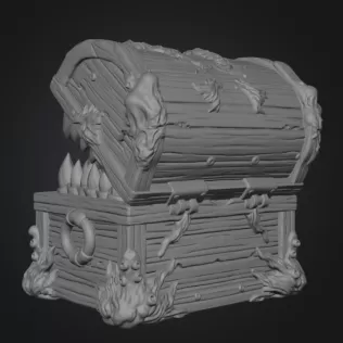 Mimic Treasure Chest Monster STL File for 3D Print - Model thumbnail 13