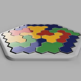 Hexagon Board Puzzle - Shape Fitting Board Game for kids - Model thumbnail 2