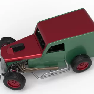 Dwarf car while turning Scale 1:25 - Model thumbnail 4