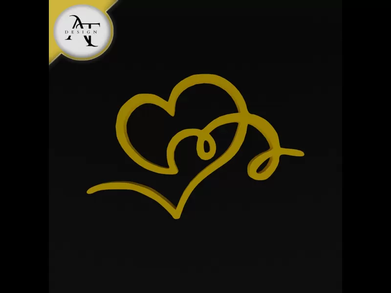 Simple Heart Symbol - 2D Art - Model preview 1