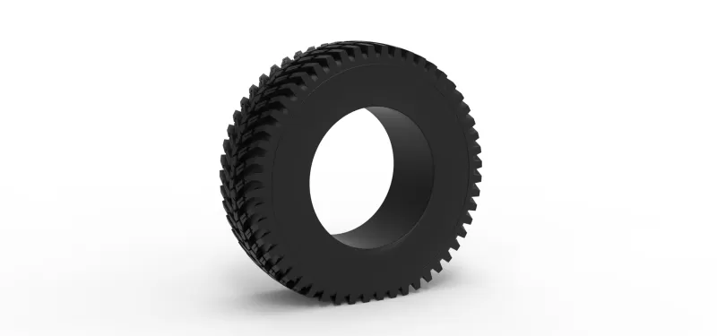 Tractor tire deflated Scale 1:25 - Model preview 1