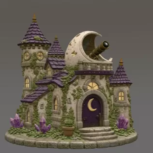Enchanted Moon Observatory STL File for 3D Print - Model thumbnail 3