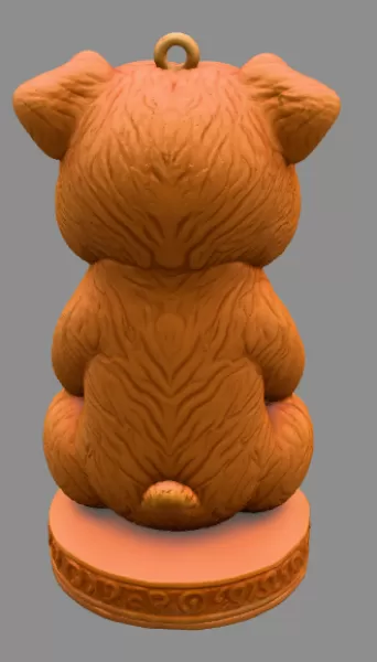 Cute Puppy Holding Heart STL File – 3D Printable Dog Figurine - Model preview 5